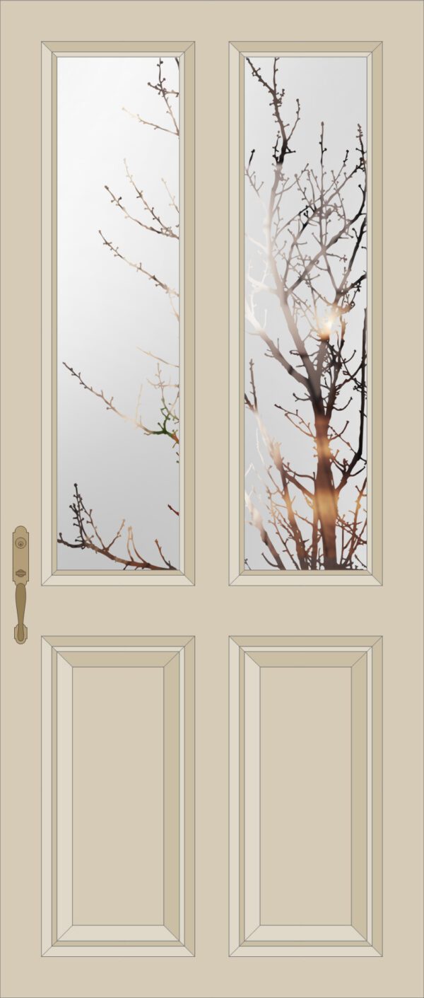 Etched Glass Autumn Tree Split Glazed Door