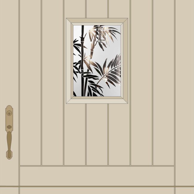 Etched Glass Bamboo Mini Lite Door
