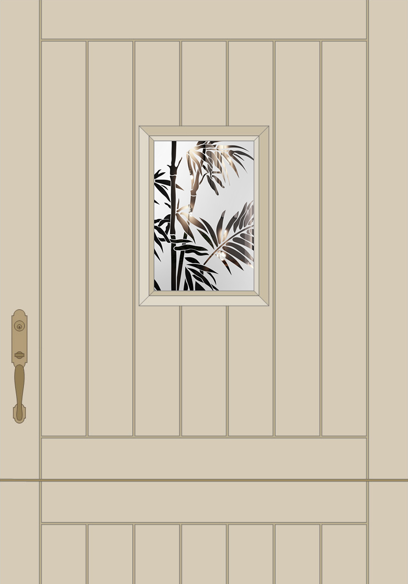Etched Glass Bamboo Mini Lite Door