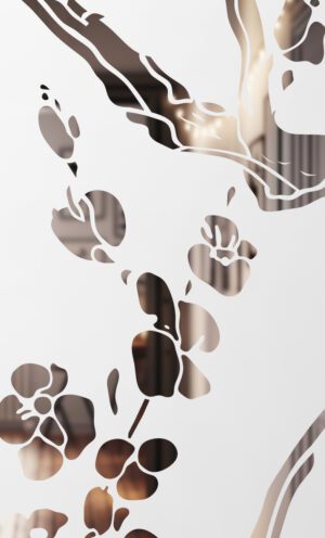 Etched Glass Blossom Tree Close Up