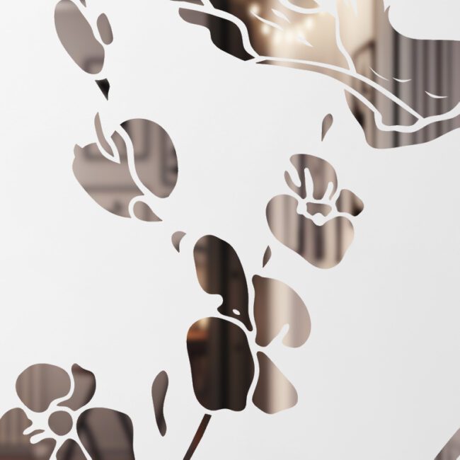 Etched Glass Blossom Tree Close Up