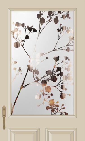Etched Glass Gypsophila Half Glazed Door