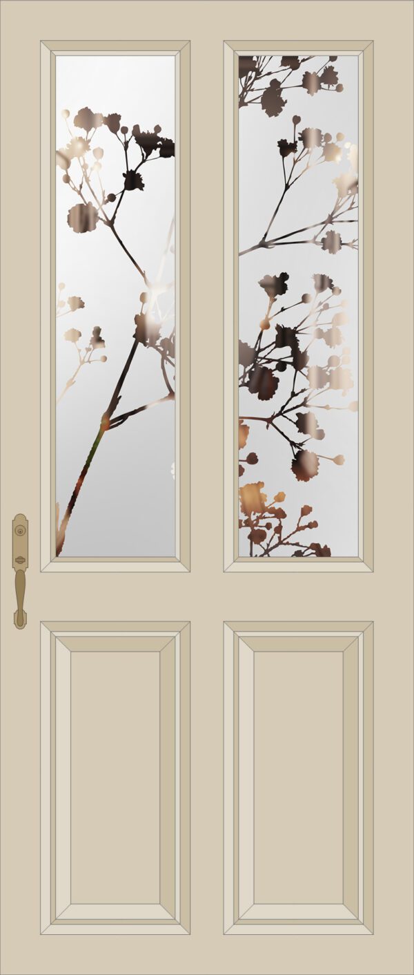 Etched Glass Gypsophila Split Glazed Door