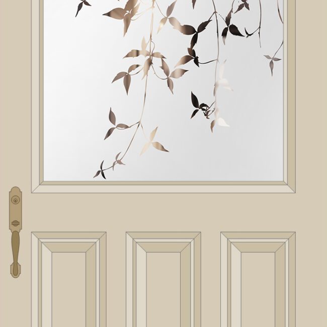 Etched Glass Hallhill Leaves 1930s door