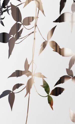 Etched Glass Hallhill Leaves