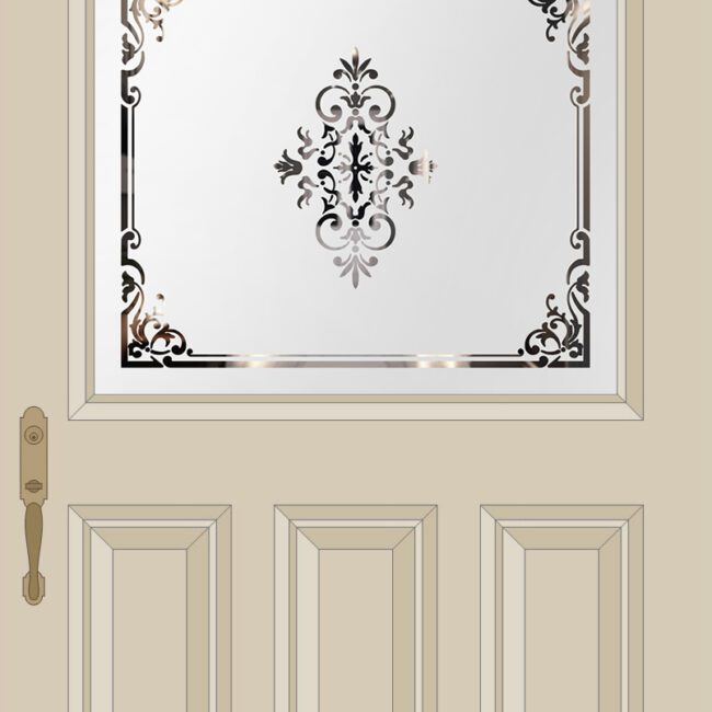 Etched Glass Traditional Third Lite Door