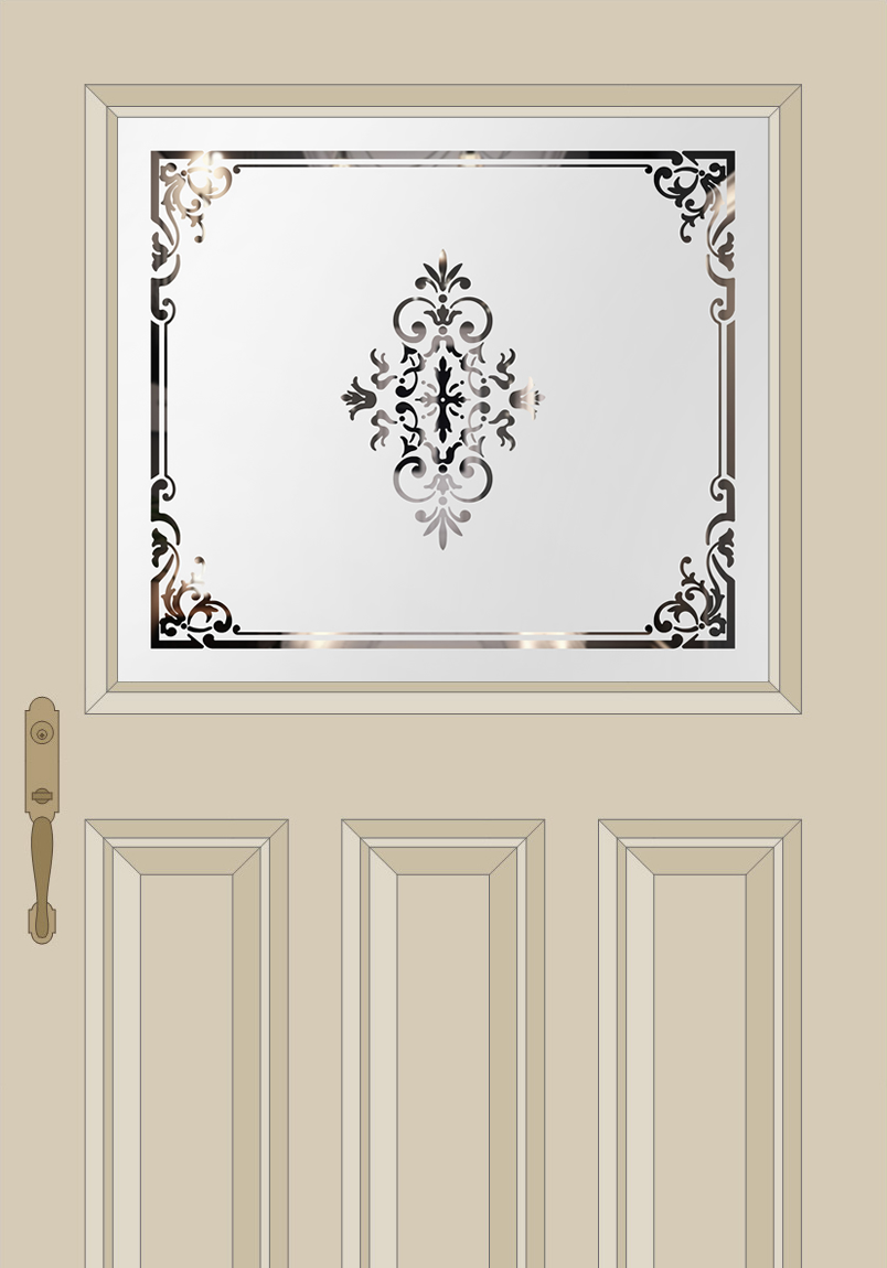 Etched Glass Traditional Third Lite Door