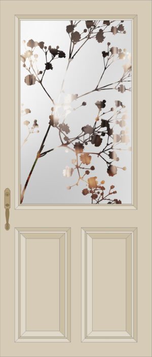 Etched Glass Gypsophila Half Glazed Door