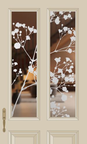 Etched Glass Gypsophila Split Glazed Door