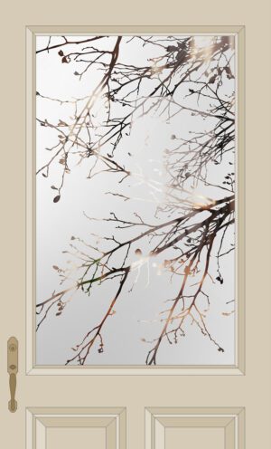 Last Leaves Etched Glass Half Lite Door