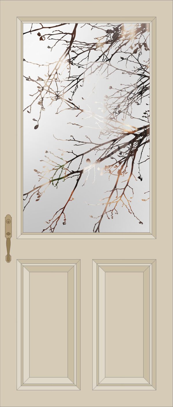 Last Leaves Etched Glass Half Lite Door