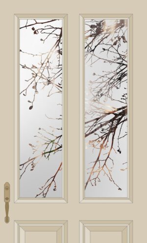 Last Leaves Etched Glass Split Glazed Door