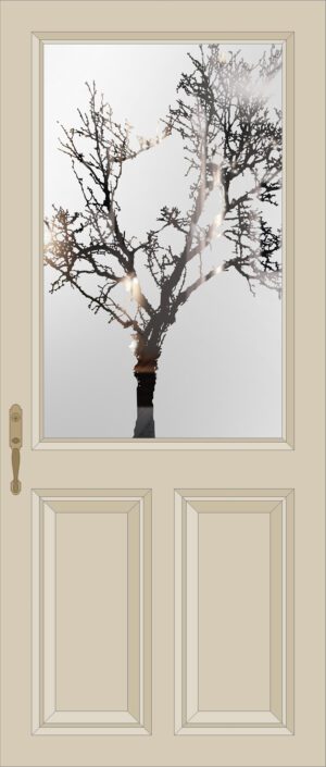 Elder Tree Etched Glass Half Glazed Door