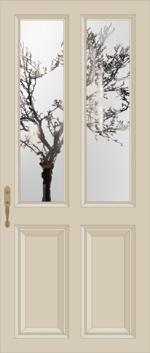 Elder Tree Etched Glass Split Glazed Door
