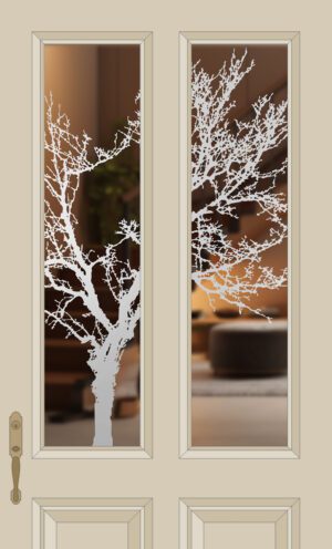 Elder Tree Etched Glass Split Glazed Door
