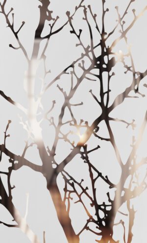 Etched Glass Autumn Tree Close Up