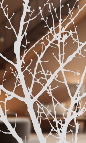 Etched Glass Autumn Tree Close Up