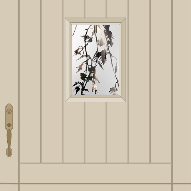 Sycamore Leaves Etched Glass Mini Lite Door