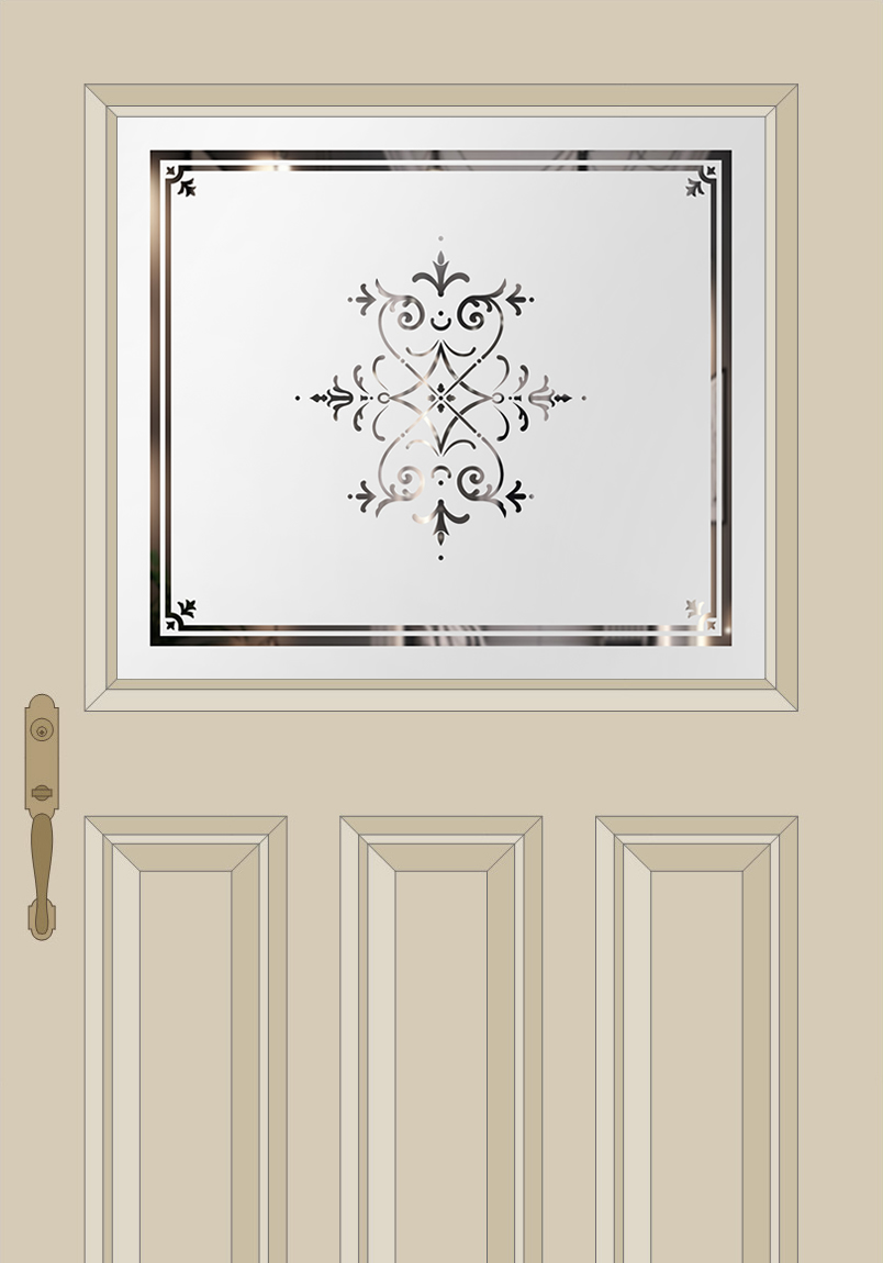 Traditional Etched Glass 1930s Door