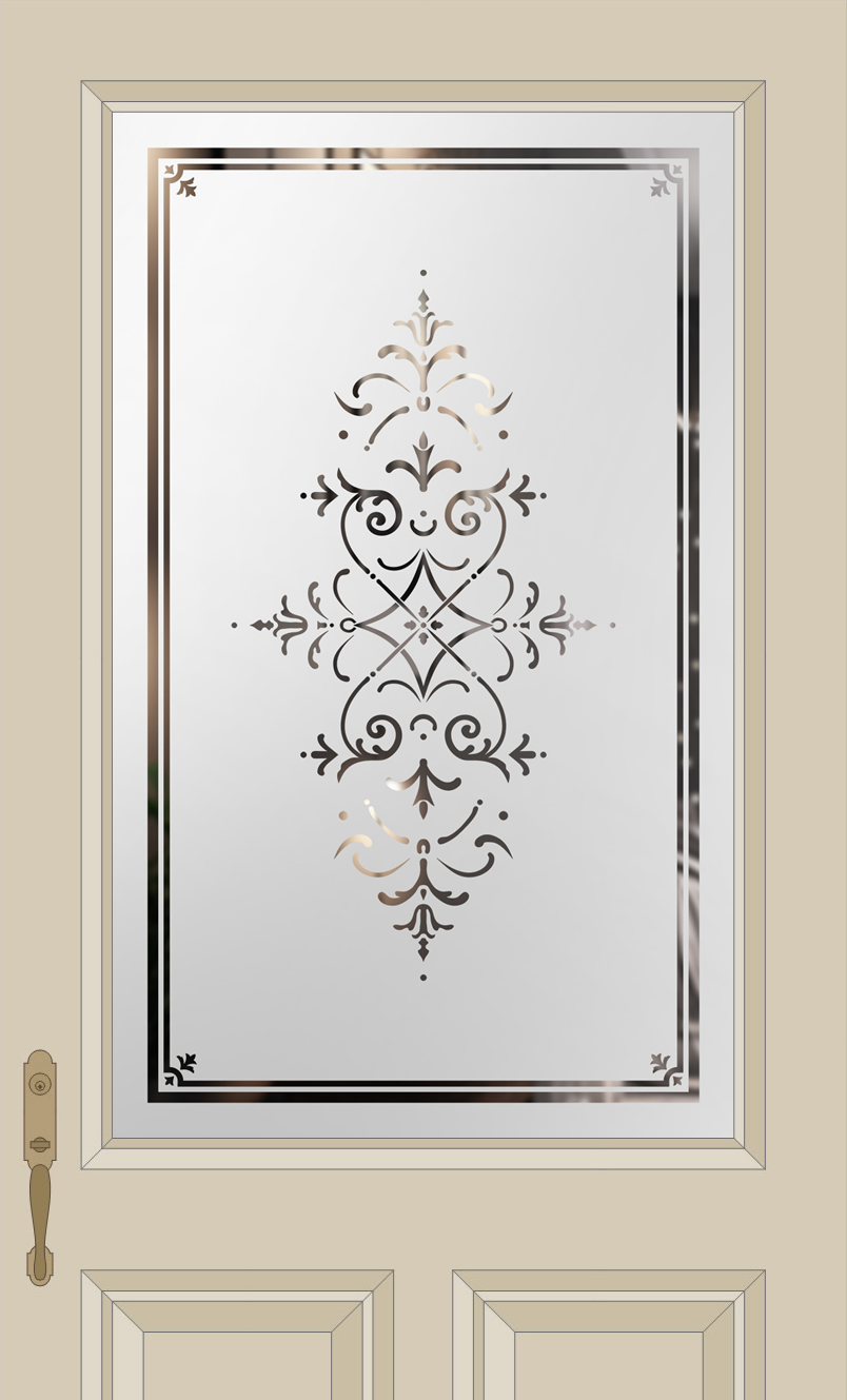 Traditional Etched Glass Panel Half Lite Door