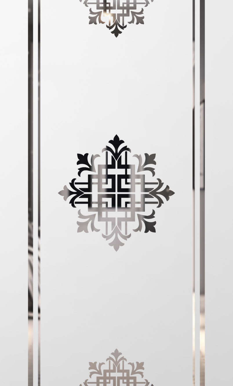 Traditional Etched Glass Split Lite Close Up