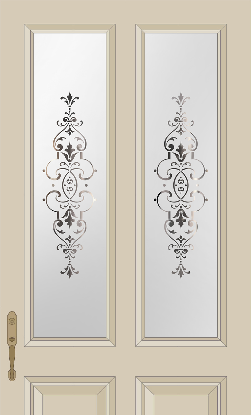 Traditional Etched Glass Split Lite Door