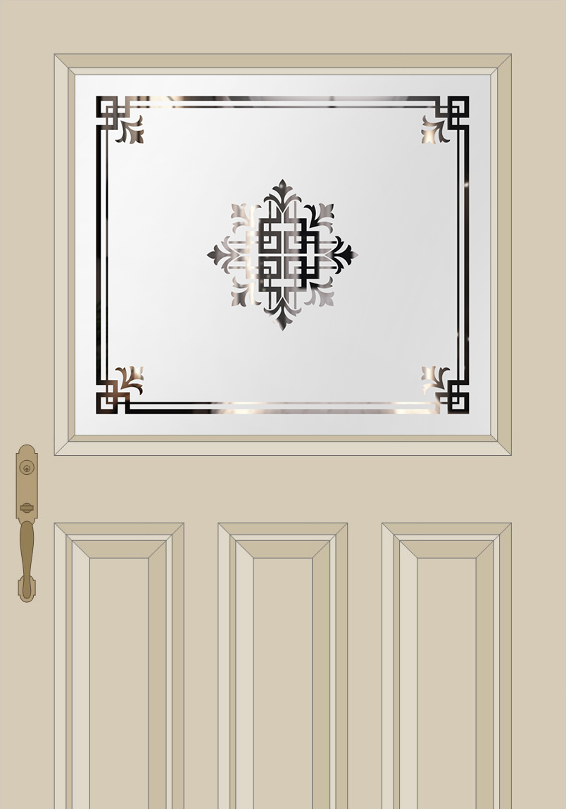 Traditional Etched Glass Third Lite Door